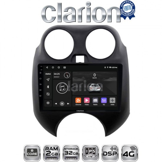 CLARION GL71459 Οθόνη OEM Multimedia Αυτοκινήτου για Nissan Micra 2010 > 2014 (CarPlay/AndroidAuto/BT/GPS/WIFI/GPRS)