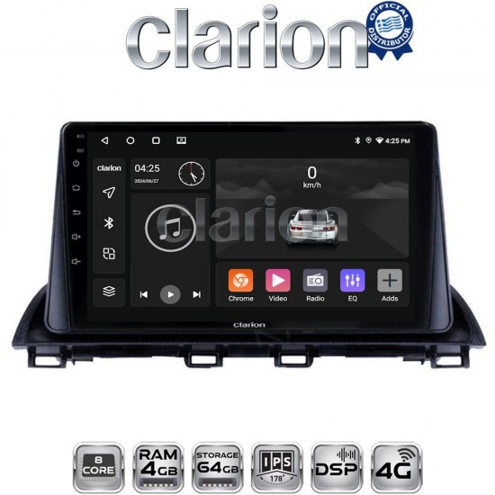 CLARION GL72461 Οθόνη OEM Multimedia Αυτοκινήτου για Mazda 3 2014 > (CarPlay/AndroidAuto/BT/GPS/WIFI/GPRS)
