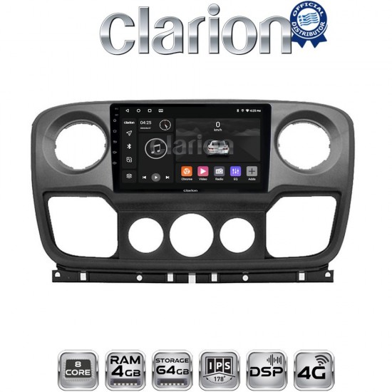CLARION GL72503 Οθόνη OEM Multimedia Αυτοκινήτου για NISSAN NV400 2011 > 2020 OPEL Movano 2011> 2020 RENAULT Master III 2010 > 2019 (CarPlay/AndroidAuto/BT/GPS/WIFI/GPRS)