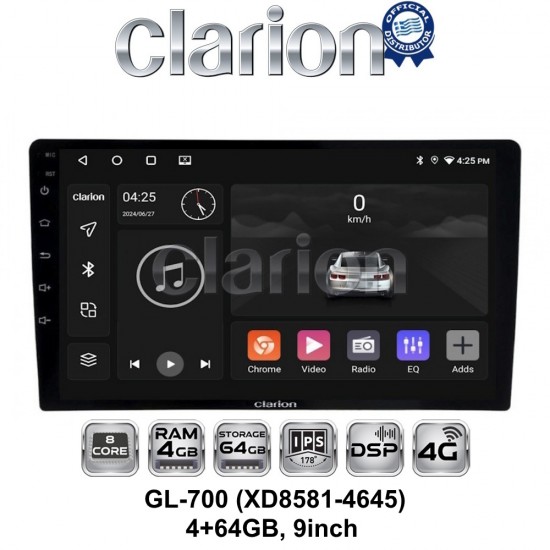 GL-700 (XD8581-4645) 4+64GB, 9inch Οθόνη universal Tablet style Multimedia Αυτοκινήτου (CarPlay/AndroidAuto/BT/GPS/WIFI/GPRS)