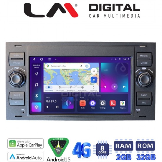 LM Digital - LM E8140 GPS Οθόνη OEM Multimedia Αυτοκινήτου για Ford C-Max '02-'07 Fiesta '06-'08 Focus '05-'07 Fusion '06-'11 Galaxy '07-'11 Kuga '07-'12 S-Max '08-'12 Transit '07-12 Transit Connect '07-12 (CarPlay/AndroidAuto/BT/GPS/WIFI/GPRS)