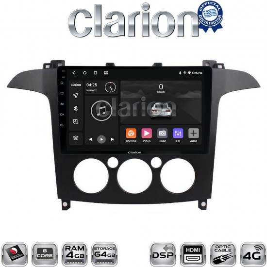 CLARION GL74003A Οθόνη OEM Multimedia Αυτοκινήτου για Ford S-Max 2006 > 2014 (CarPlay/AndroidAuto/BT/GPS/WIFI/GPRS)