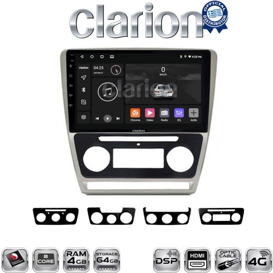 CLARION GL74005 Οθόνη OEM Multimedia Αυτοκινήτου για Skoda Octavia 2005 > 2012 (CarPlay/AndroidAuto/BT/GPS/WIFI/GPRS)