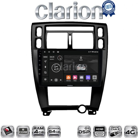 CLARION GL74006B Οθόνη OEM Multimedia Αυτοκινήτου για TUCSON 2004 > 2010 (CarPlay/AndroidAuto/BT/GPS/WIFI/GPRS)