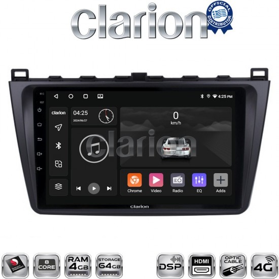 CLARION GL74012 Οθόνη OEM Multimedia Αυτοκινήτου για MAZDA 6 2008>2012(CarPlay/AndroidAuto/BT/GPS/WIFI/GPRS)