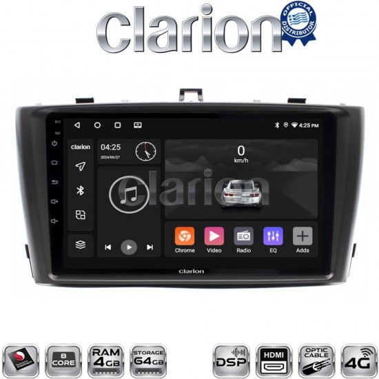 CLARION GL74027 Οθόνη OEM Multimedia Αυτοκινήτου για TOYOTA AVENSIS T27 2009 > 2016 (CarPlay/AndroidAuto/BT/GPS/WIFI/GPRS)
