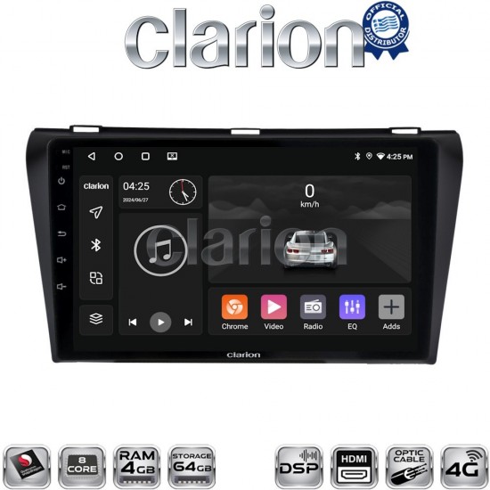 CLARION GL74034 Οθόνη OEM Multimedia Αυτοκινήτου για MAZDA 3 2009>2014 (CarPlay/AndroidAuto/BT/GPS/WIFI/GPRS)