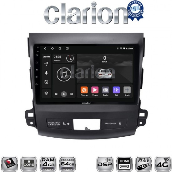 CLARION GL74056 Οθόνη OEM Multimedia Αυτοκινήτου για OUTLANDER, C CROSSER,4007 2006>2012 (CarPlay/AndroidAuto/BT/GPS/WIFI/GPRS)
