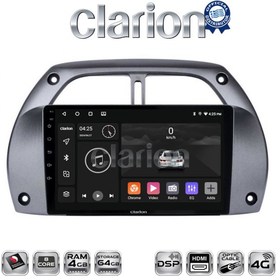 CLARION GL74071 Οθόνη OEM Multimedia Αυτοκινήτου για Toyota Rav 4 2001 > 2006 (CarPlay/AndroidAuto/BT/GPS/WIFI/GPRS)