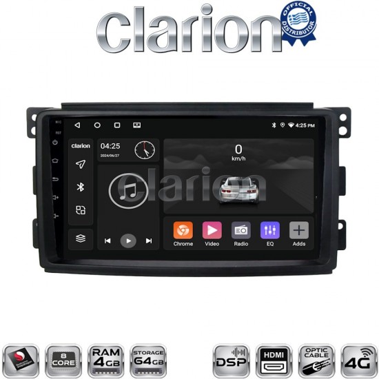 CLARION GL74087 Οθόνη OEM Multimedia Αυτοκινήτου για SMART 2007>2010 (CarPlay/AndroidAuto/BT/GPS/WIFI/GPRS)