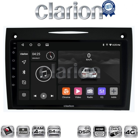 CLARION GL74096 Οθόνη OEM Multimedia Αυτοκινήτου για Mercedes SLK (W171) (CarPlay/AndroidAuto/BT/GPS/WIFI/GPRS)