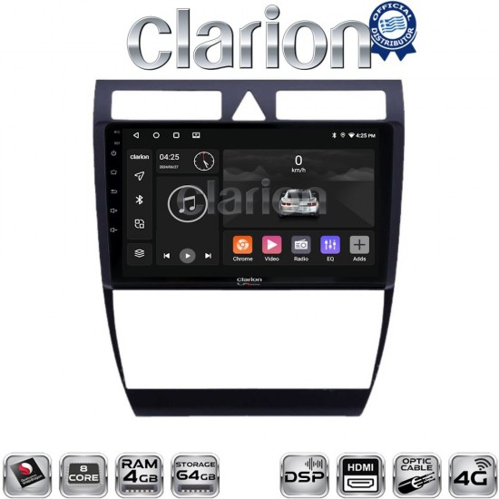 CLARION GL74102 Οθόνη OEM Multimedia Αυτοκινήτου για Audi A6 1998 > 2004 (CarPlay/AndroidAuto/BT/GPS/WIFI/GPRS)
