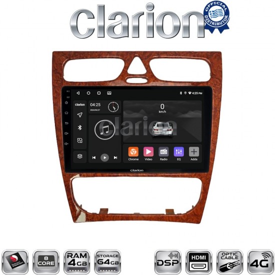 CLARION GL74171W Οθόνη OEM Multimedia Αυτοκινήτου για Mercedes C Class 1999 > 2004 (Προ Facelift) (CarPlay/AndroidAuto/BT/GPS/WIFI/GPRS)