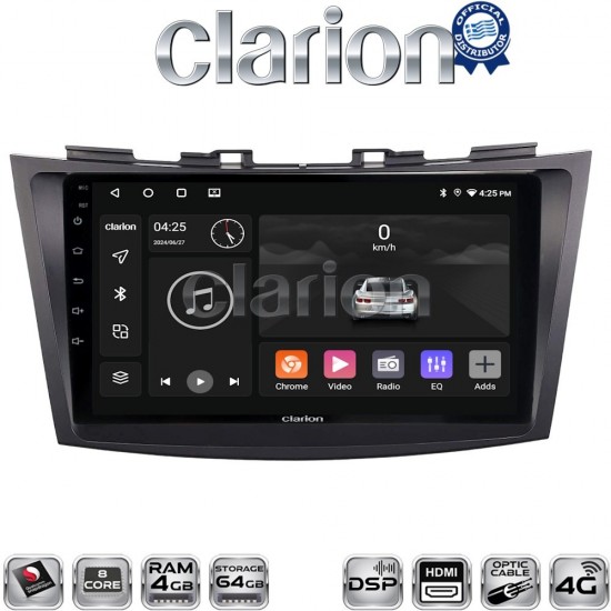 CLARION GL74179 Οθόνη OEM Multimedia Αυτοκινήτου για SUZUKI SWIFT 2011>2016 (CarPlay/AndroidAuto/BT/GPS/WIFI/GPRS)