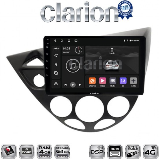 CLARION GL74236 Οθόνη OEM Multimedia Αυτοκινήτου για Ford Focus 1998 > 2004 (CarPlay/AndroidAuto/BT/GPS/WIFI/GPRS)