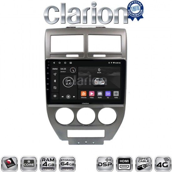 CLARION GL74251 Οθόνη OEM Multimedia Αυτοκινήτου για JEEP COMPASS 2007>2011 (CarPlay/AndroidAuto/BT/GPS/WIFI/GPRS)
