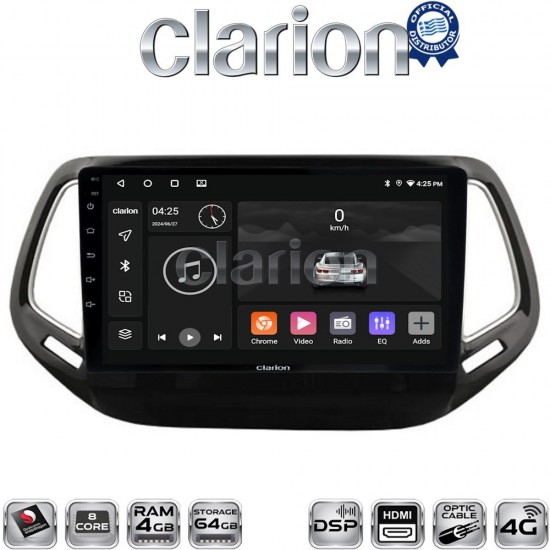 CLARION GL74253 Οθόνη OEM Multimedia Αυτοκινήτου για JEEP COMPASS 2017> (CarPlay/AndroidAuto/BT/GPS/WIFI/GPRS)