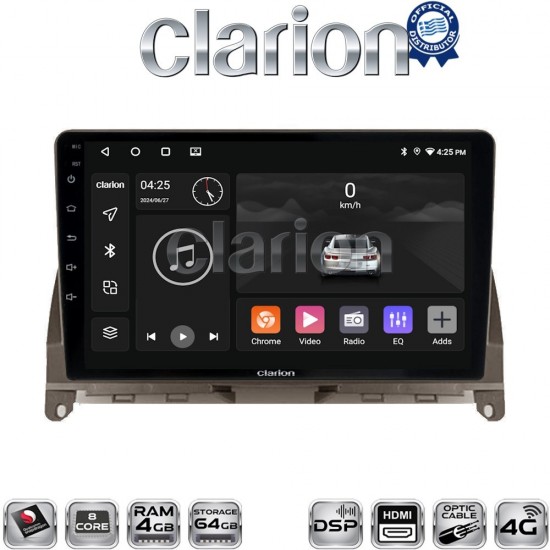CLARION GL74265BR Οθόνη OEM Multimedia Αυτοκινήτου για Mercedes C Class W204 2007 > 2011 (CarPlay/AndroidAuto/BT/GPS/WIFI/GPRS)