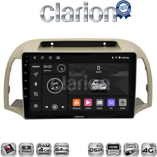CLARION GL74300 Οθόνη OEM Multimedia Αυτοκινήτου για NISSAN MICRA 2002>2007 (CarPlay/AndroidAuto/BT/GPS/WIFI/GPRS)