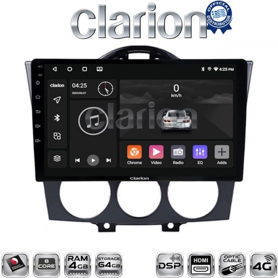 CLARION GL74304 Οθόνη OEM Multimedia Αυτοκινήτου για ΠΡΟΣΟΧΗ!!! ΜΕΤΑ ΤΗΝ ΤΟΠΟΘΕΤΗΣΗ Η ΟΘΟΝΗ ΘΑ ΕΞΕΧΕΙ ΑΠO ΤΟ ΤΑΜΠΛΟ 2cmMazda RX8 2001 > 2008 (CarPlay/AndroidAuto/BT/GPS/WIFI/GPRS)
