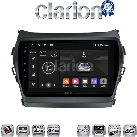 CLARION GL74309 Οθόνη OEM Multimedia Αυτοκινήτου για HY SANTA FE 2013 > 2017 HY IX45 (CarPlay/AndroidAuto/BT/GPS/WIFI/GPRS)