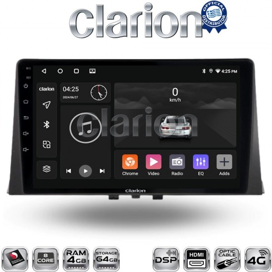 CLARION GL74330 Οθόνη OEM Multimedia Αυτοκινήτου για CITROEN BERLINGO - PEUGEOT PARTNER 2019> (CarPlay/AndroidAuto/BT/GPS/WIFI/GPRS)