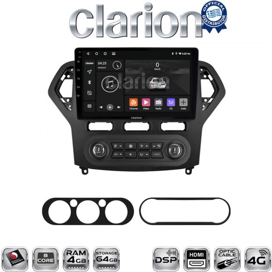 CLARION GL74367B Οθόνη OEM Multimedia Αυτοκινήτου για FORD MONDEO 2007 > 2010 (CarPlay/AndroidAuto/BT/GPS/WIFI/GPRS)