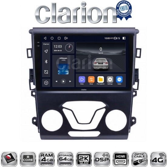 CLARION GL74369 Οθόνη OEM Multimedia Αυτοκινήτου για Ford Mondeo 2014 > (CarPlay/AndroidAuto/BT/GPS/WIFI/GPRS)