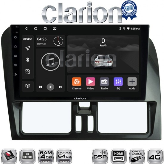 CLARION GL74390 Οθόνη OEM Multimedia Αυτοκινήτου για Volvo XC60 2009 > 2017 (CarPlay/AndroidAuto/BT/GPS/WIFI/GPRS)
