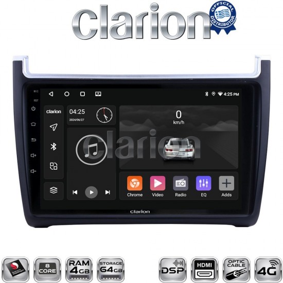 CLARION GL74405 Οθόνη OEM Multimedia Αυτοκινήτου για VW POLO 2014>2017 & CADDY 2015> (CarPlay/AndroidAuto/BT/GPS/WIFI/GPRS)