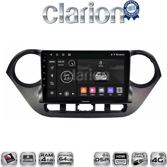 CLARION GL74406 Οθόνη OEM Multimedia Αυτοκινήτου για Hyundai i10 2014> (CarPlay/AndroidAuto/BT/GPS/WIFI/GPRS)