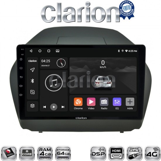 CLARION GL74414 Οθόνη OEM Multimedia Αυτοκινήτου για HYUNDAI IX35 2009>2015 (CarPlay/AndroidAuto/BT/GPS/WIFI/GPRS)