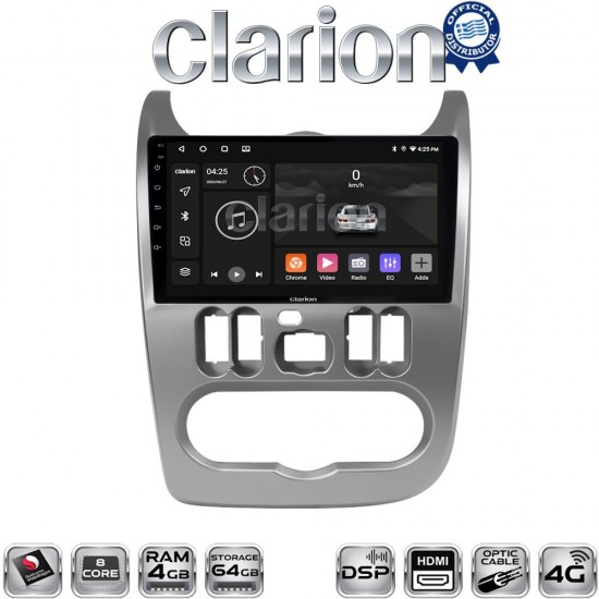 CLARION GL74432 Οθόνη OEM Multimedia Αυτοκινήτου για DACIA DUSTER 2006>2012 (CarPlay/AndroidAuto/BT/GPS/WIFI/GPRS)