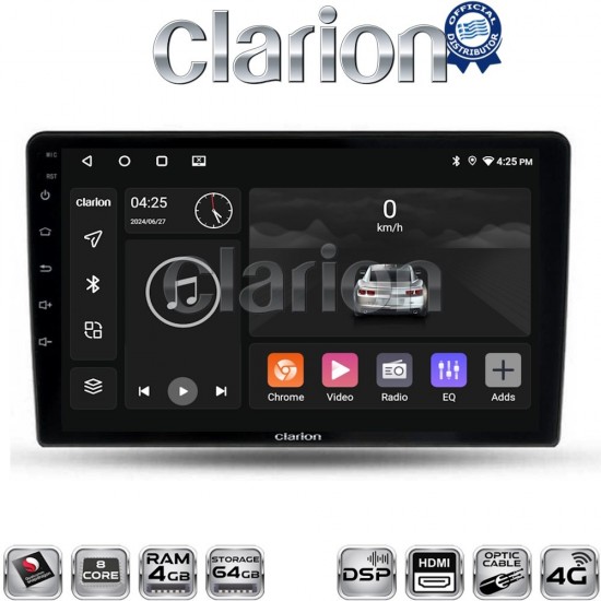 CLARION GL74452 Οθόνη OEM Multimedia Αυτοκινήτου για Ford Fiesta 2019> (CarPlay/AndroidAuto/BT/GPS/WIFI/GPRS)