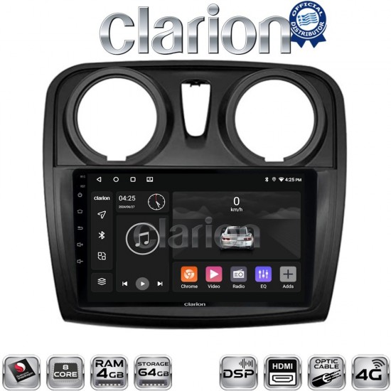 CLARION GL74457 Οθόνη OEM Multimedia Αυτοκινήτου για Dacia Santero 2012 > 2019 (CarPlay/AndroidAuto/BT/GPS/WIFI/GPRS)