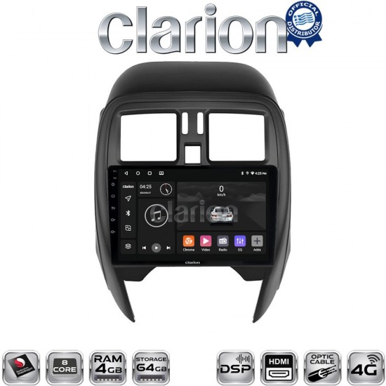 CLARION GL74460 Οθόνη OEM Multimedia Αυτοκινήτου για Nissan Micra K13 2010 > 2016 (CarPlay/AndroidAuto/BT/GPS/WIFI/GPRS)