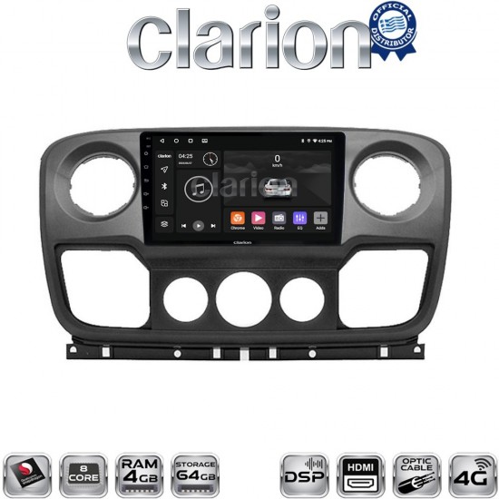 CLARION GL74503 Οθόνη OEM Multimedia Αυτοκινήτου για NISSAN NV400 2011 > 2020 OPEL Movano 2011> 2020 RENAULT Master III 2010 > 2019 (CarPlay/AndroidAuto/BT/GPS/WIFI/GPRS)