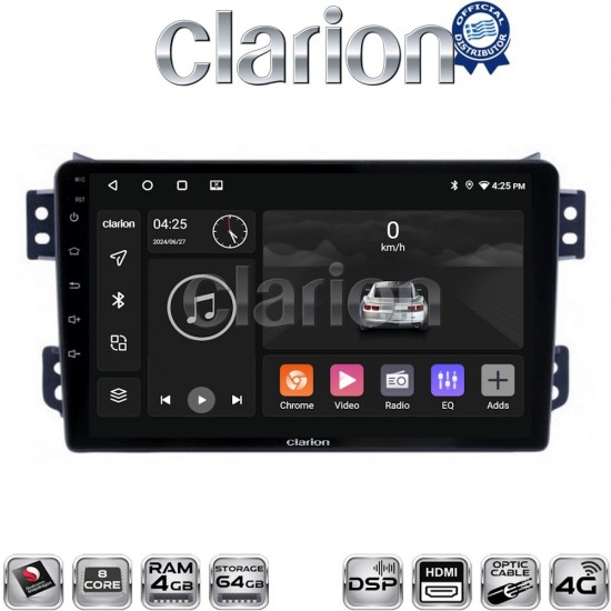 CLARION GL74540 Οθόνη OEM Multimedia Αυτοκινήτου για OPEL AGILA - SUZUKI ALTO 2008> (CarPlay/AndroidAuto/BT/GPS/WIFI/GPRS)