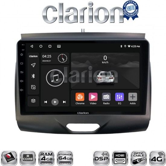 CLARION GL74576A Οθόνη OEM Multimedia Αυτοκινήτου για Ford Ranger 2015 > 2020 (CarPlay/AndroidAuto/BT/GPS/WIFI/GPRS)