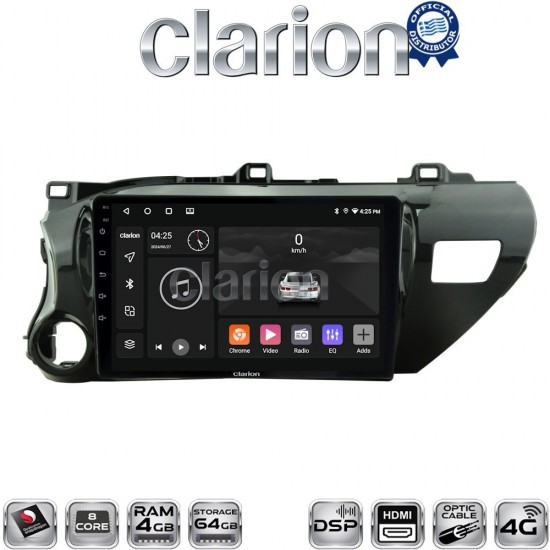 CLARION GL74588 Οθόνη OEM Multimedia Αυτοκινήτου για TOYOTA HILUX 2017> (CarPlay/AndroidAuto/BT/GPS/WIFI/GPRS)