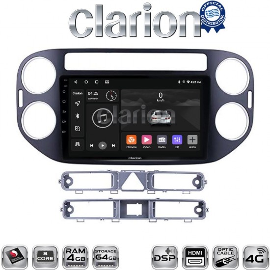 CLARION GL74590B Οθόνη OEM Multimedia Αυτοκινήτου για VW TIGUAN 2007>2017 (CarPlay/AndroidAuto/BT/GPS/WIFI/GPRS)