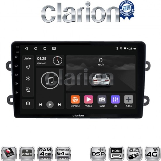CLARION GL74708 Οθόνη OEM Multimedia Αυτοκινήτου για DACIA DUSTER – LOGAN - SUNDERO 2013 > 2018 (CarPlay/AndroidAuto/BT/GPS/WIFI/GPRS)