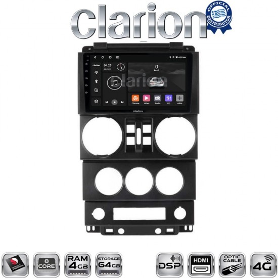CLARION GL74748 Οθόνη OEM Multimedia Αυτοκινήτου για JEEP WRANGLER 2007 > 2011 (CarPlay/AndroidAuto/BT/GPS/WIFI/GPRS)