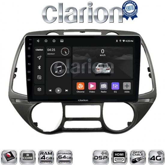 CLARION GL74837 Οθόνη OEM Multimedia Αυτοκινήτου για Hyundai i20 2008 > 2014 (CarPlay/AndroidAuto/BT/GPS/WIFI/GPRS)
