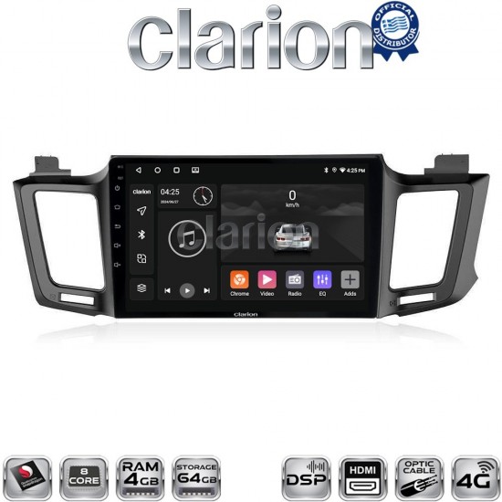 CLARION GL74947 Οθόνη OEM Multimedia Αυτοκινήτου για TOYOTA RAV 4 2013 > 2020 (CarPlay/AndroidAuto/BT/GPS/WIFI/GPRS)