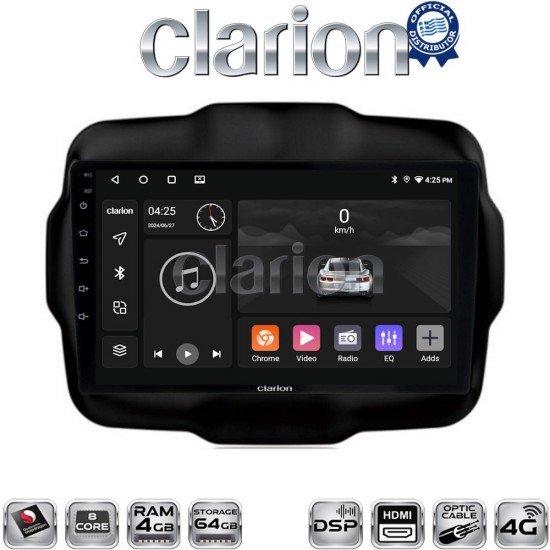 CLARION GL74952 Οθόνη OEM Multimedia Αυτοκινήτου για RENEGADE 2014> (CarPlay/AndroidAuto/BT/GPS/WIFI/GPRS)