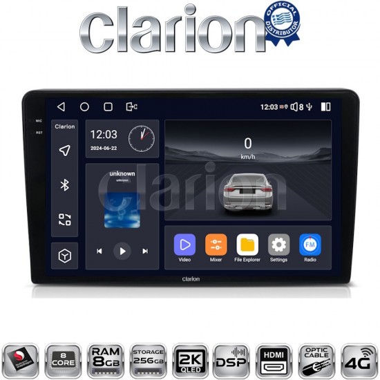 CLARION GL75054 Οθόνη OEM Multimedia Αυτοκινήτου για Suzuki Grand Vitara 1998 > 2004 (CarPlay/AndroidAuto/BT/GPS/WIFI/GPRS)