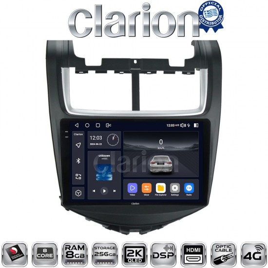 CLARION GL75108 Οθόνη OEM Multimedia Αυτοκινήτου για Chevrolet Aveo 2014>2017 (CarPlay/AndroidAuto/BT/GPS/WIFI/GPRS)