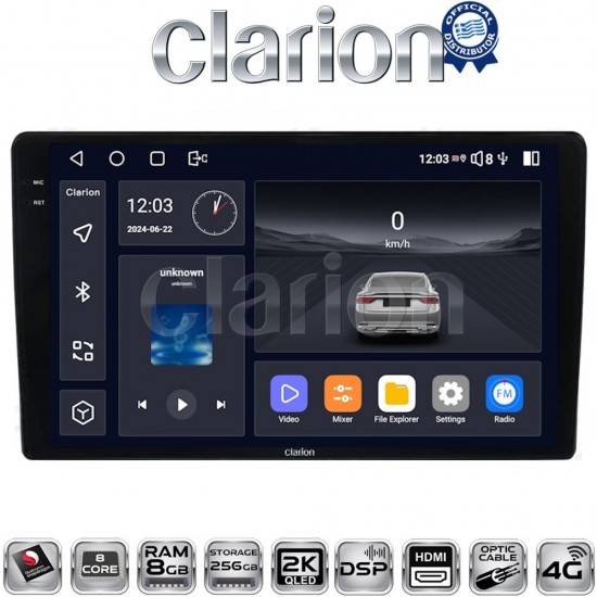 CLARION GL75157 Οθόνη OEM Multimedia Αυτοκινήτου για DACIA DUSTER 2013>2019 (CarPlay/AndroidAuto/BT/GPS/WIFI/GPRS)