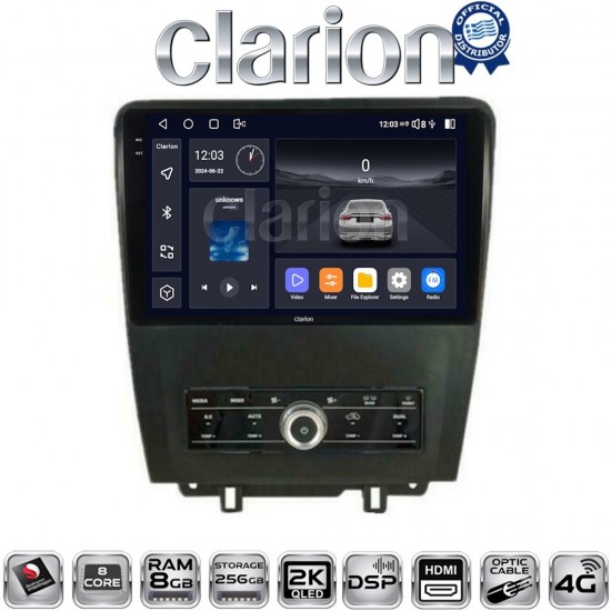 CLARION GL75249 Οθόνη OEM Multimedia Αυτοκινήτου για Ford Edge 2015> (CarPlay/AndroidAuto/BT/GPS/WIFI/GPRS)